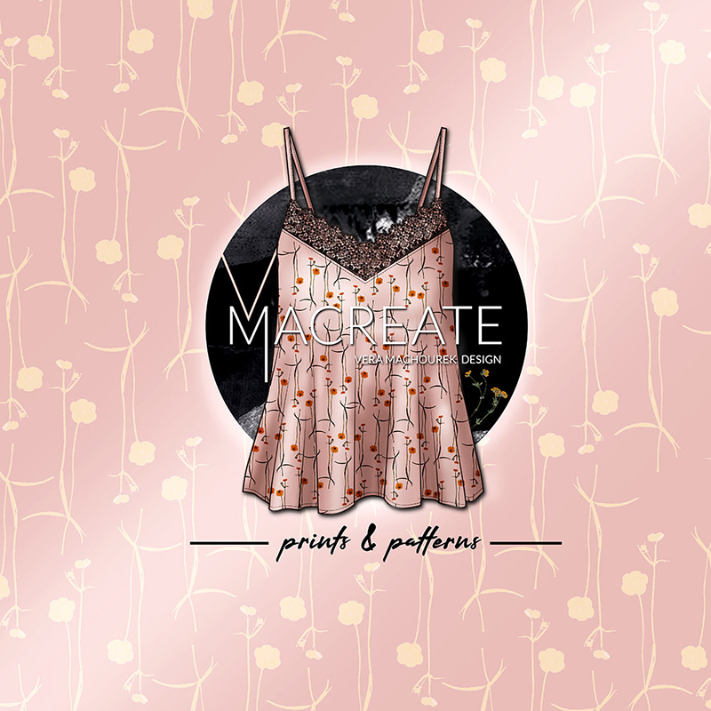 Floral summer fashion top by MACREATE Design