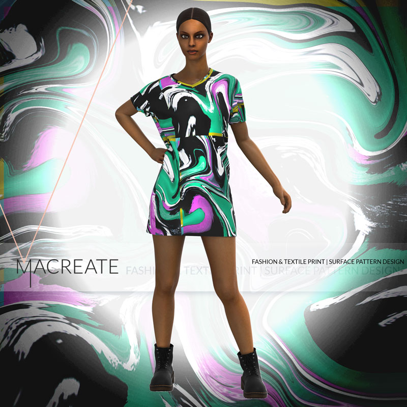 MACREATE Clo3D mineral dress design