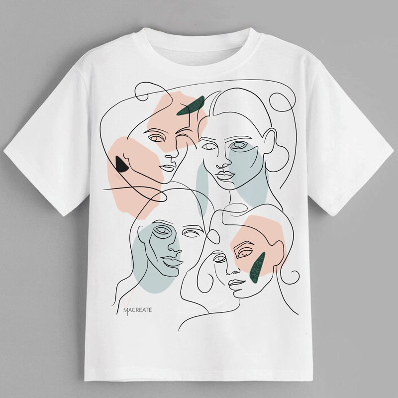 MACREATE faces outline shirt design