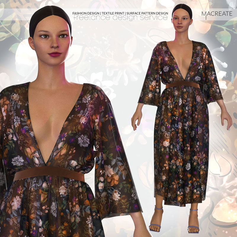 MACREATE Vera MAchourek Design maxi dress flower